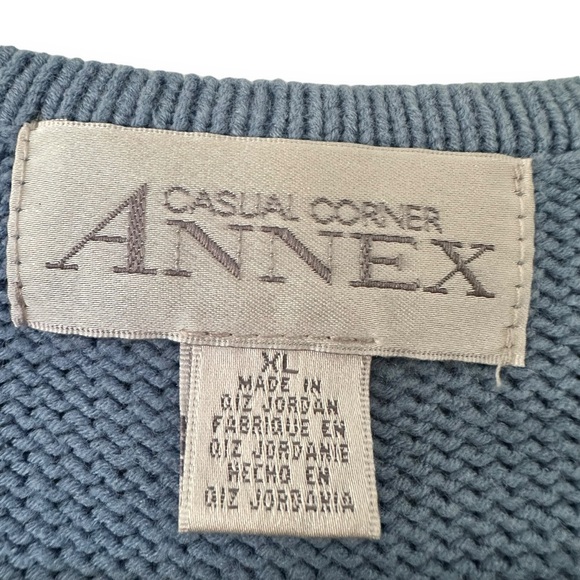 Vintage Casual Corner Annex Ice Blue Cardigan Sparkly Buttons Cottagecore XL - Picture 7 of 12